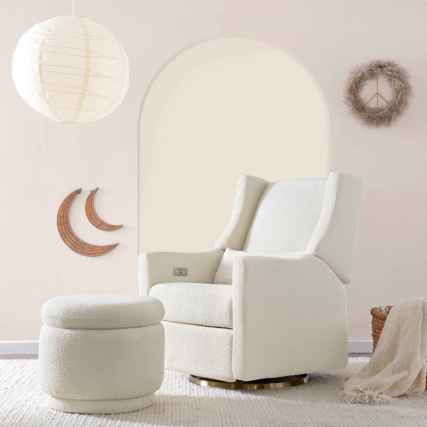 M22985WB,Enoki Storage Ottoman in Ivory Boucle