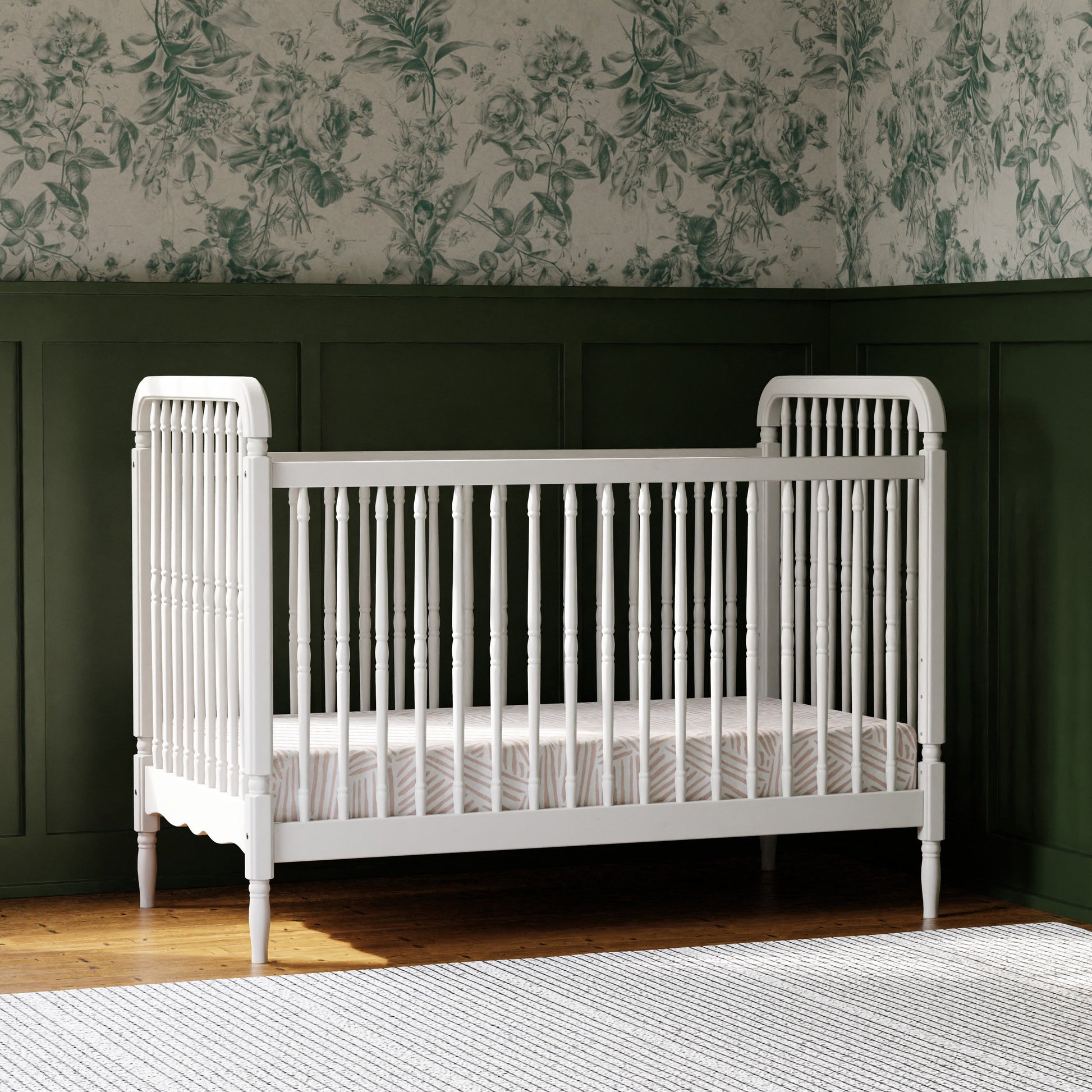 M7101RW,Liberty 3-in-1 Convertible Spindle Crib w/Toddler Bed Conversion Kit in Warm White