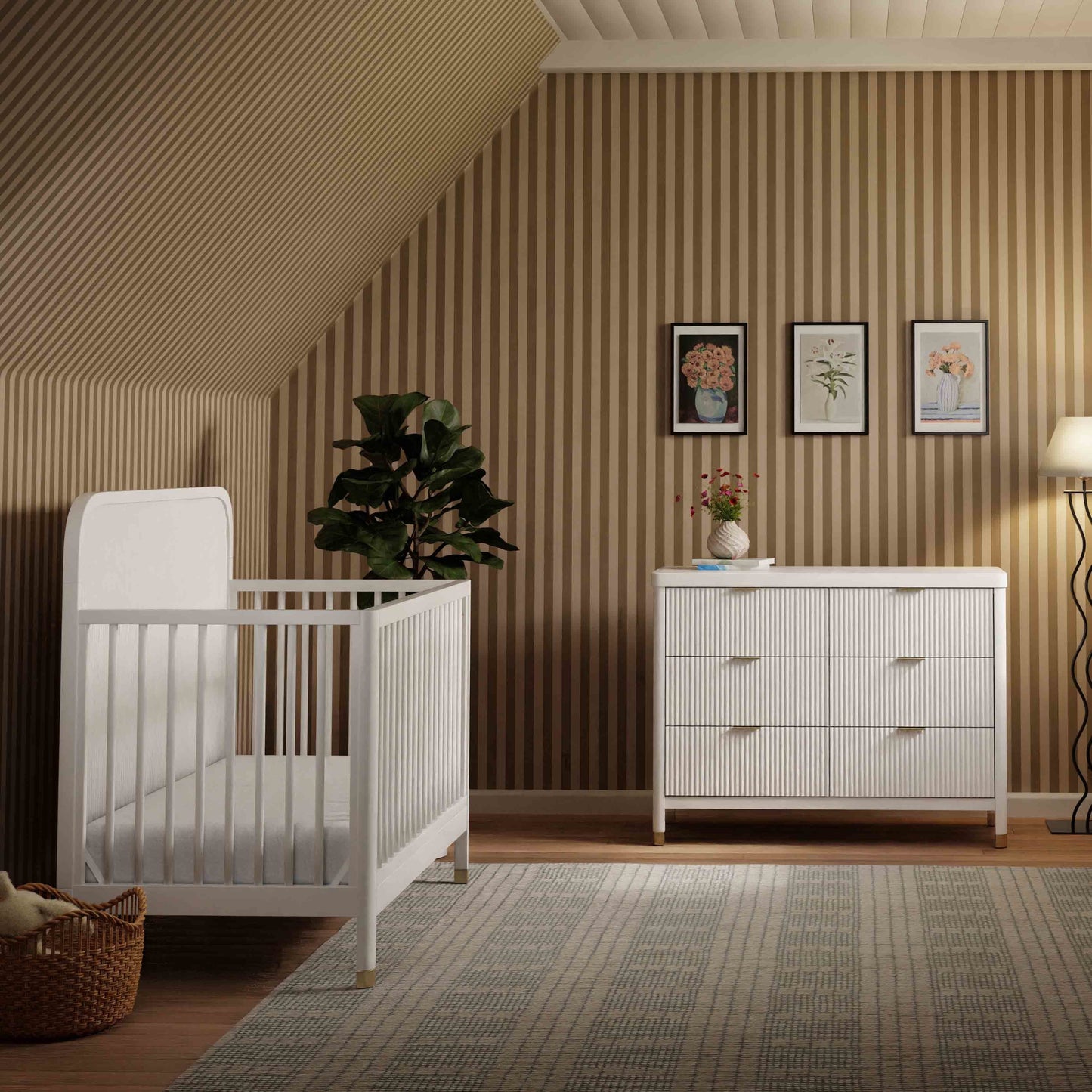 M26701RW,Brimsley Tambour 4-in-1 Convertible Crib in Warm White