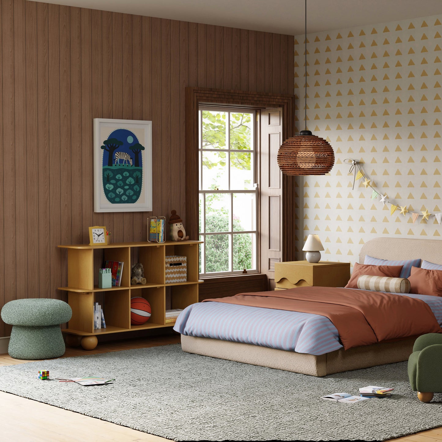 M31685ST,Mushroom Pouf in Sage Teddy Loop
