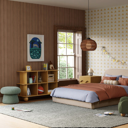 M31685ST,Mushroom Pouf in Sage Teddy Loop