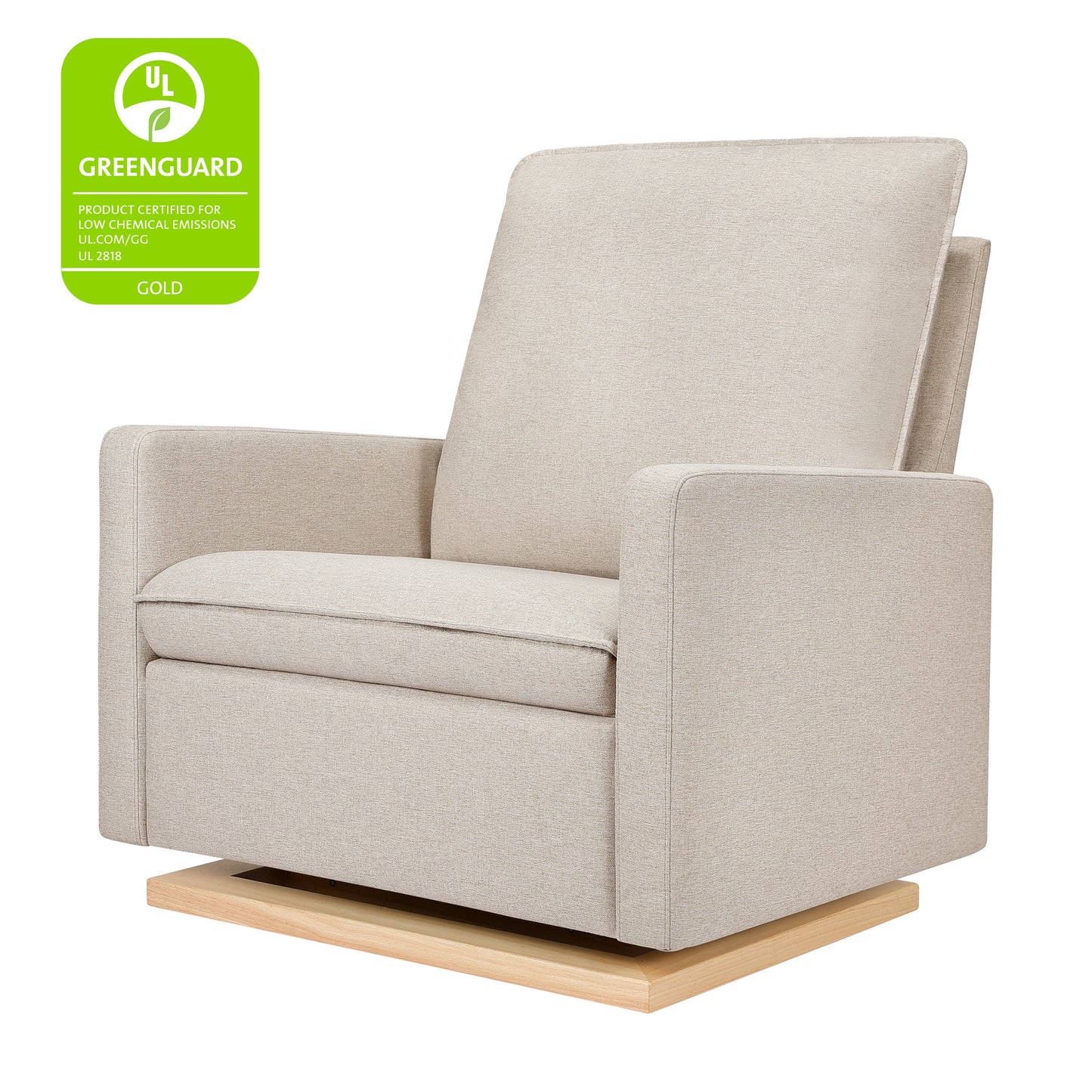 M20984PBEWLB,Cali Pillowback Chair and a Half Glider in Performance Beach Eco-Weave w/ Light Wood Base
