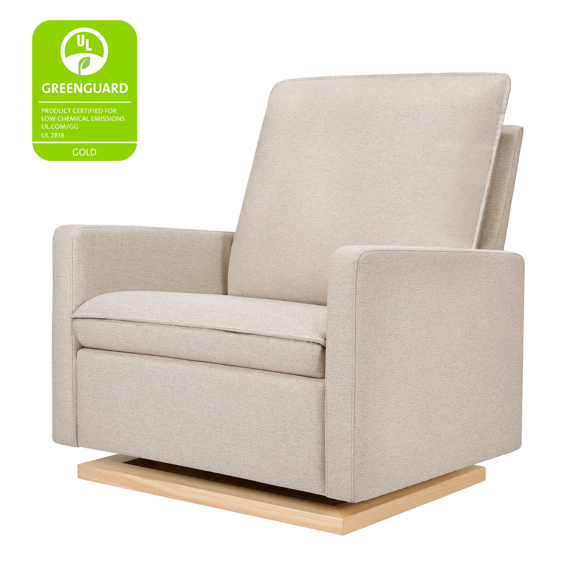 M20984PBEWLB,Cali Pillowback Chair and a Half Glider in Performance Beach Eco-Weave w/ Light Wood Base