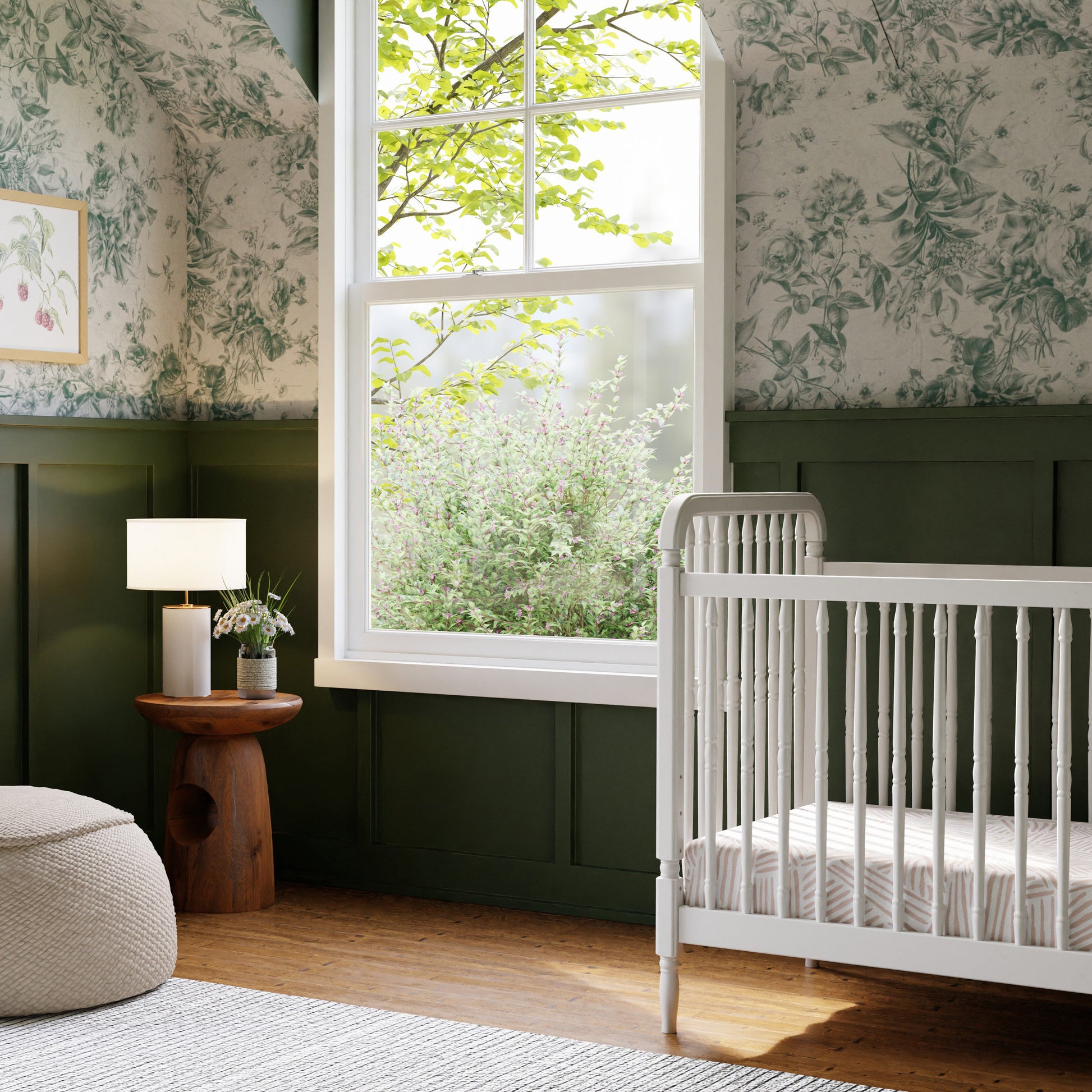 M7101RW,Liberty 3-in-1 Convertible Spindle Crib w/Toddler Bed Conversion Kit in Warm White