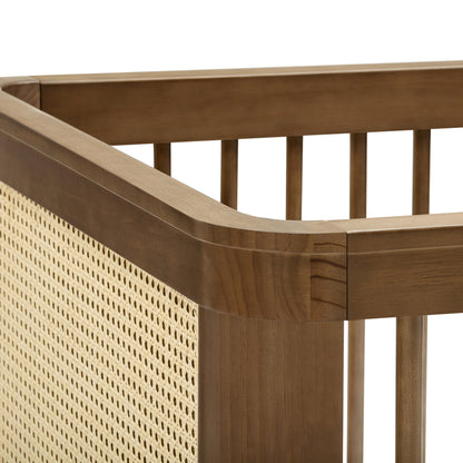 M23701NLBC,Marin with Cane 3-in-1 Convertible Crib in Natural Walnut and Blonde Cane