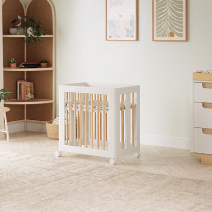 M23401WN,Yuzu 8-in-1 Convertible Crib w/All-Stages Conversion Kits in White/Natural