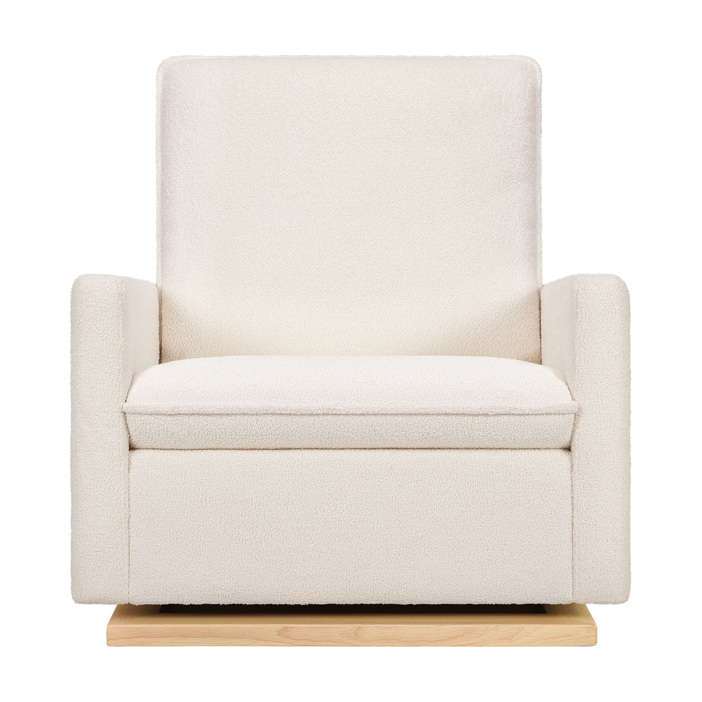 M20984CSHLB,Cali Pillowback Chair and a Half Glider in Chantilly Fleece w/ Light Wood Base