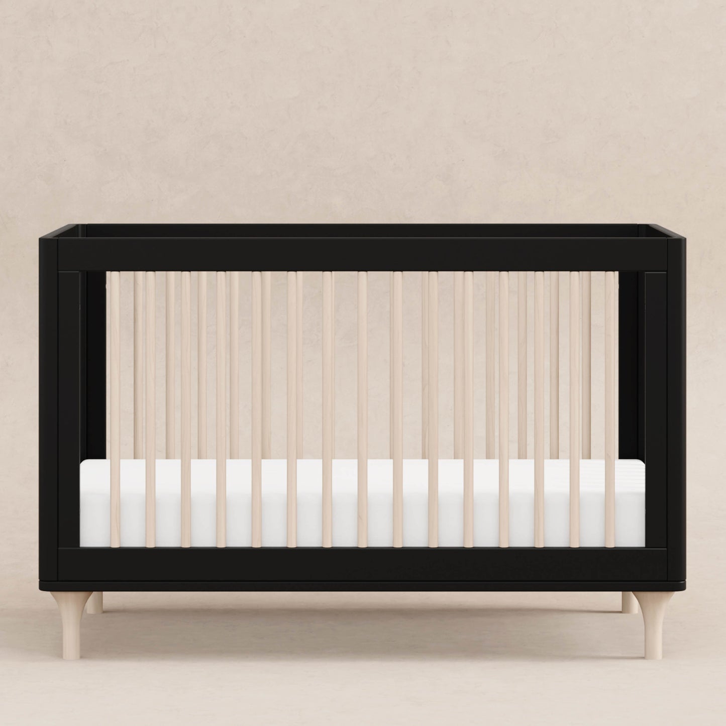 M9001BNX,Lolly 3-in-1 Convertible Crib w/Toddler Bed Conversion in Black/WashedNatural