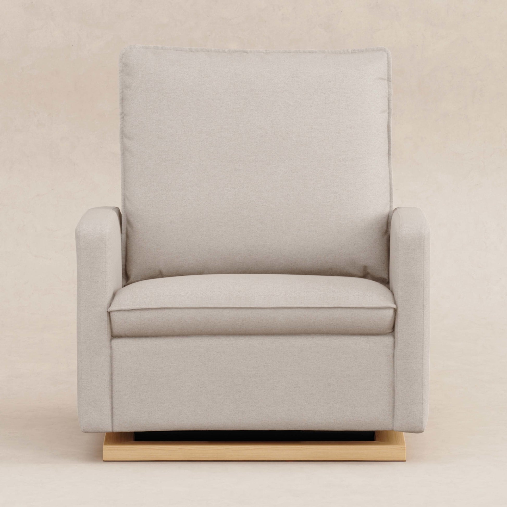M20984PBEWLB,Cali Pillowback Chair and a Half Glider in Performance Beach Eco-Weave w/ Light Wood Base