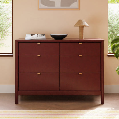 M25616CR,Bondi 6-Drawer Assembled Dresser in Crimson