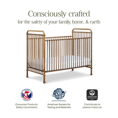 M15501VG,Abigail 3-in-1 Convertible Crib in Vintage Gold