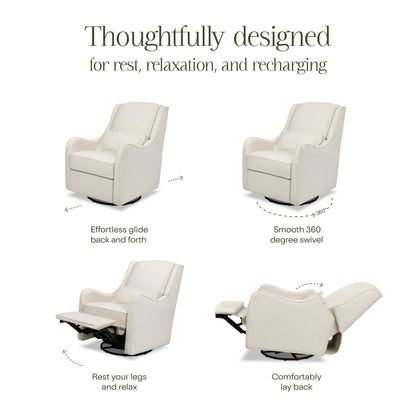 M27787WB,Devon Recliner and Swivel Glider in Ivory Boucle