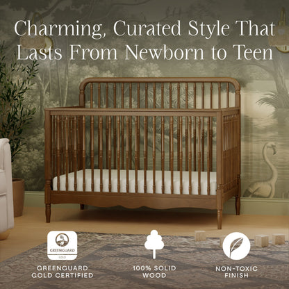 M7141NL,Liberty 4-in-1 Convertible Spindle Crib in Natural Walnut
