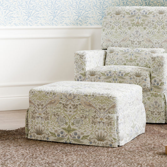 M21785TTFT,Crawford Gliding Ottoman in Strawberry Thief in Fig & Thyme