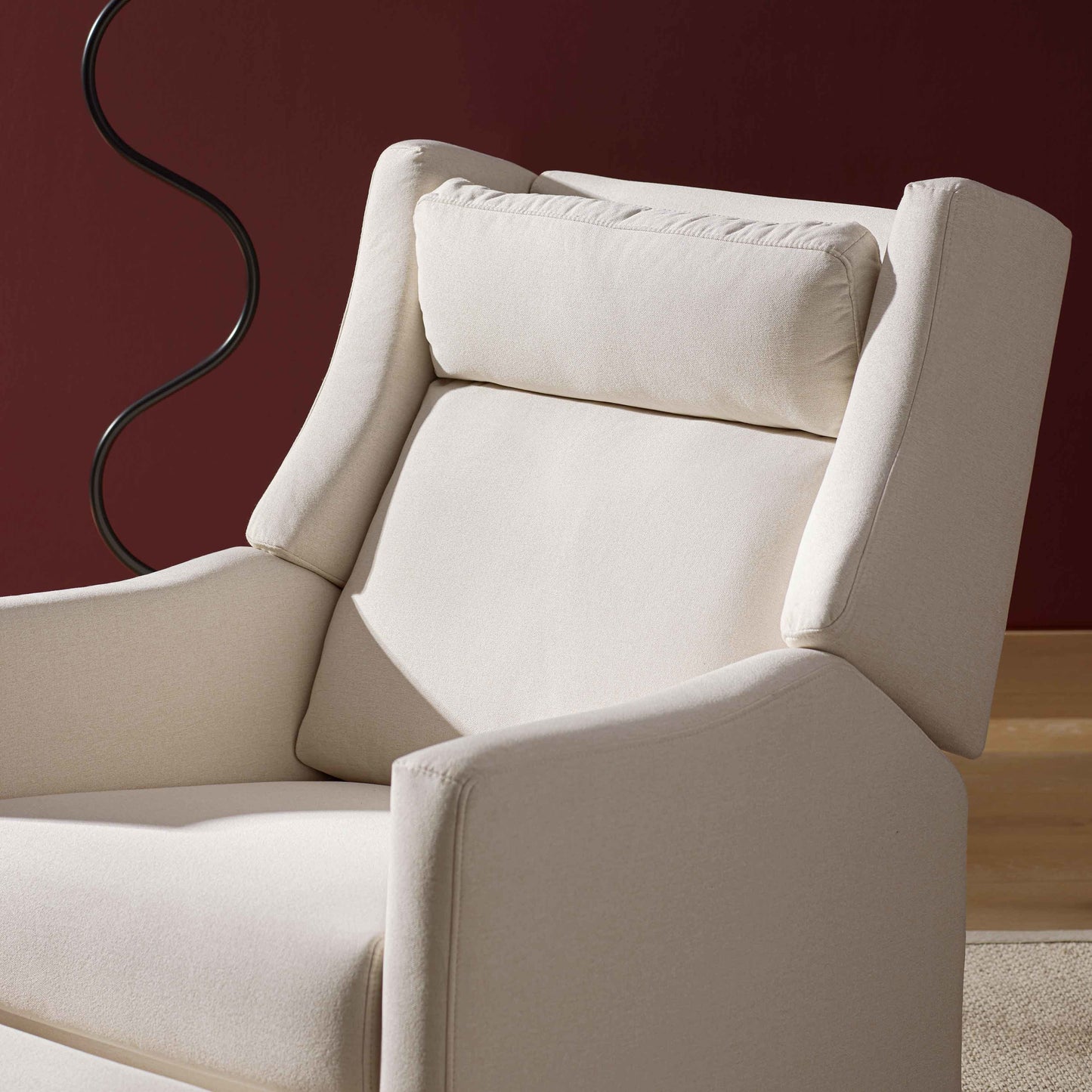 M11286PCMEW,Kiwi Plus Power Glider Recliner w/ Power Headrest in Performance Cream Eco-Weave