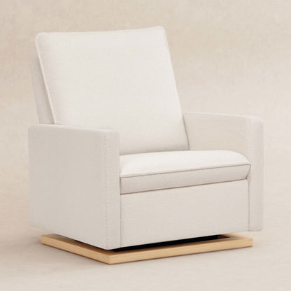 M20984CSHLB,Cali Pillowback Chair and a Half Glider in Chantilly Fleece w/ Light Wood Base