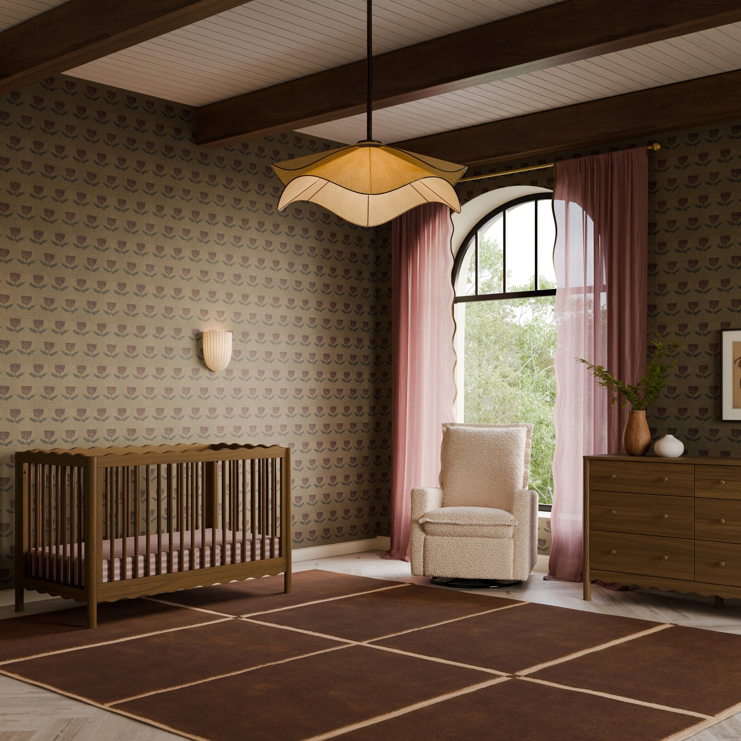 M27901NL,Swell 4-in-1 Convertible Crib w/Toddler Conversion Kit in Natural Walnut