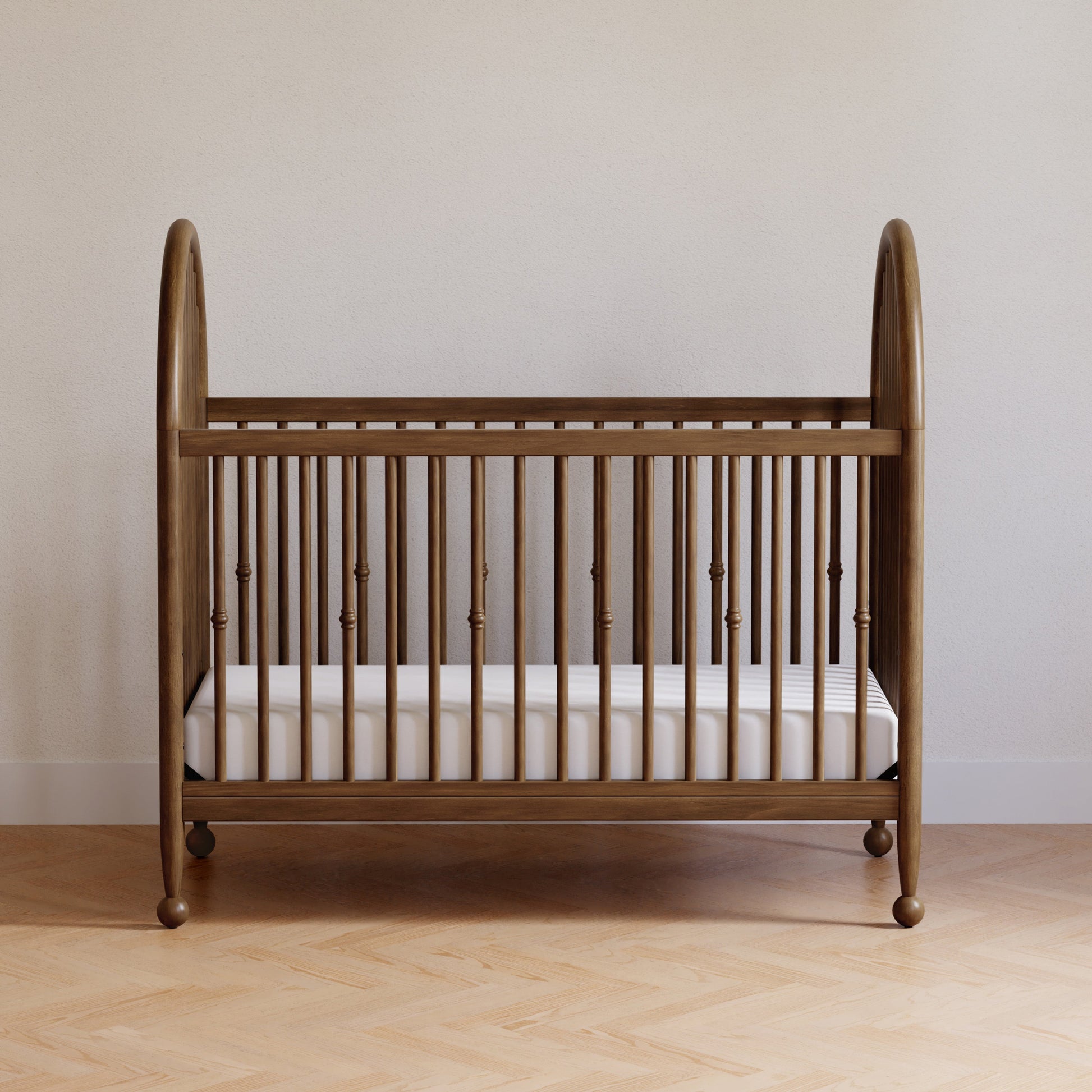M31401NL,Alouette 3-in-1 Convertible Spindle Crib in Natural Walnut