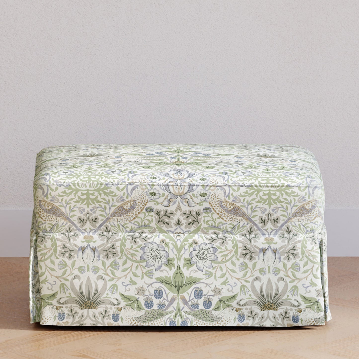 M21785TTFT,Crawford Gliding Ottoman in Strawberry Thief in Fig & Thyme