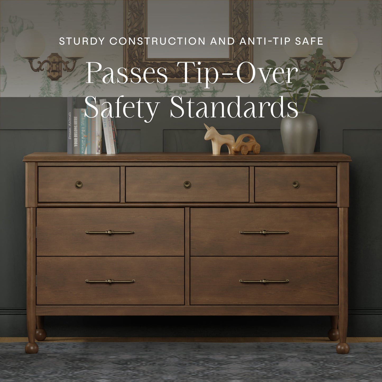 M31416NL,Alouette 7-Drawer Assembled Dresser in Natural Walnut