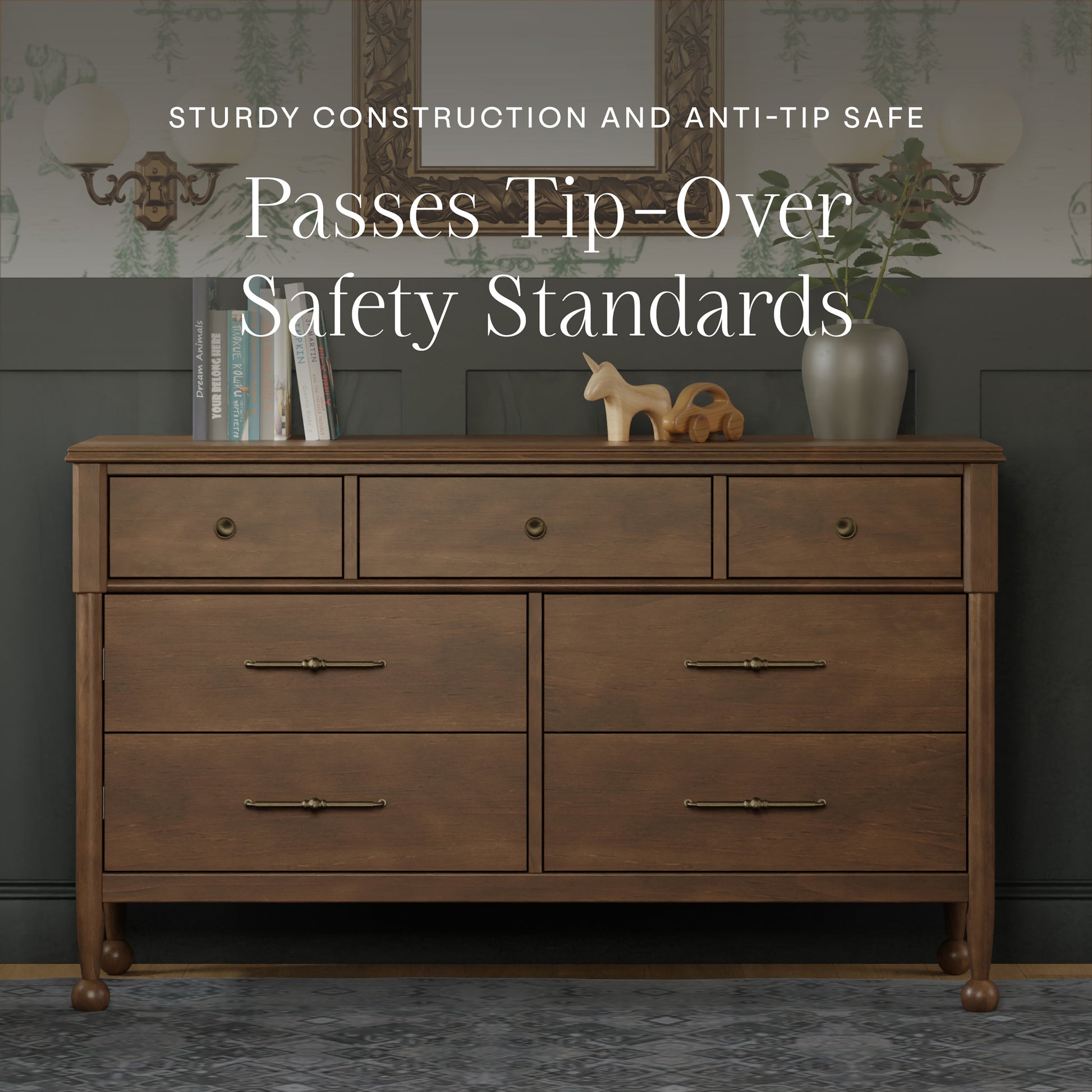 M31416NL,Alouette 7-Drawer Assembled Dresser in Natural Walnut