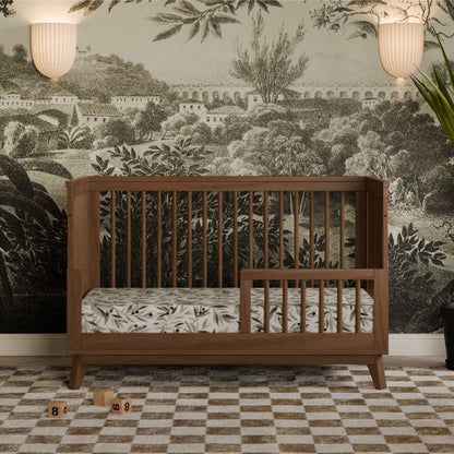 M5801NL,Scoot 3-in-1 Convertible Crib w/Toddler Bed Conversion Kit in Natural Walnut