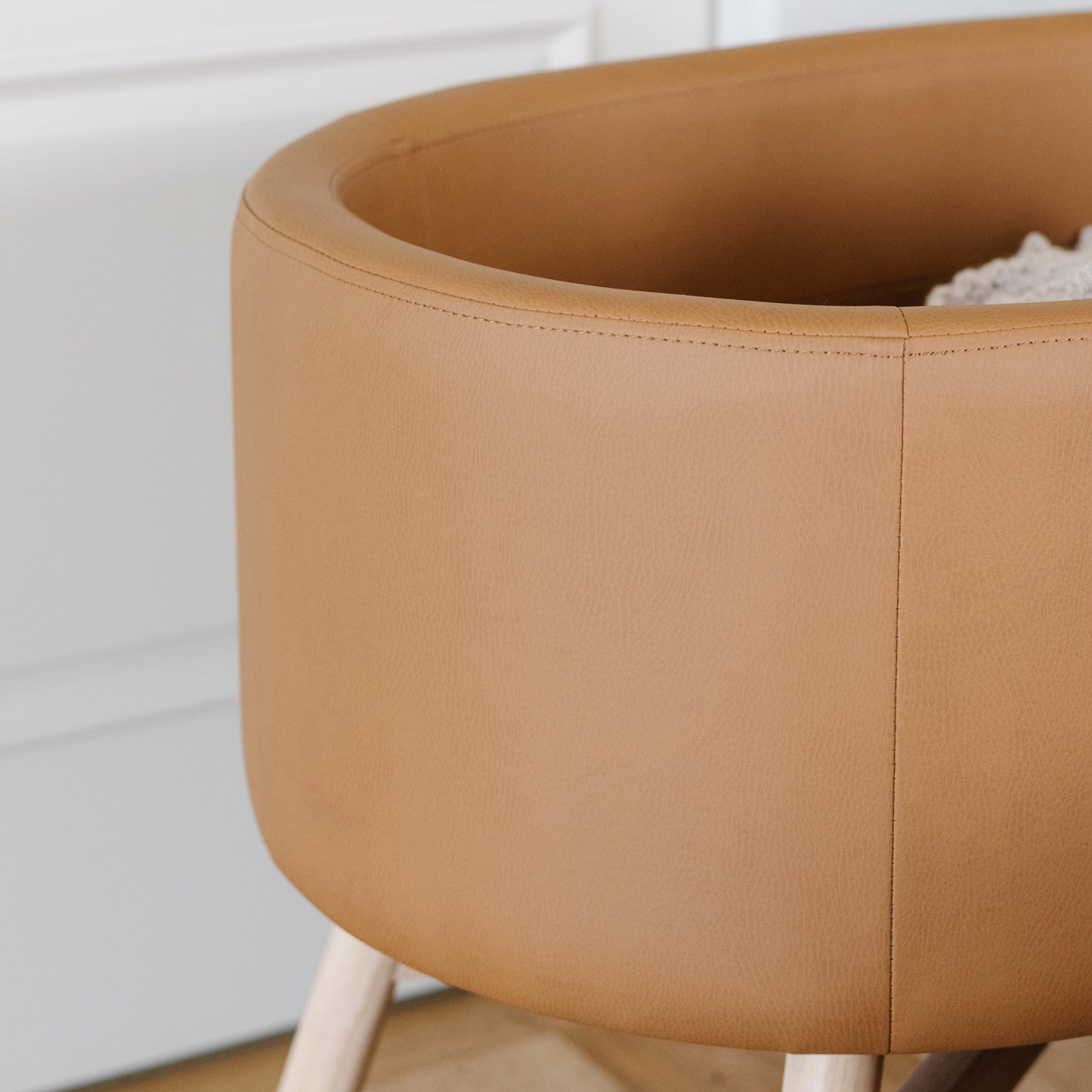 M26834GCLB,babyletto x GATHRE Capsule Bassinet in Camel