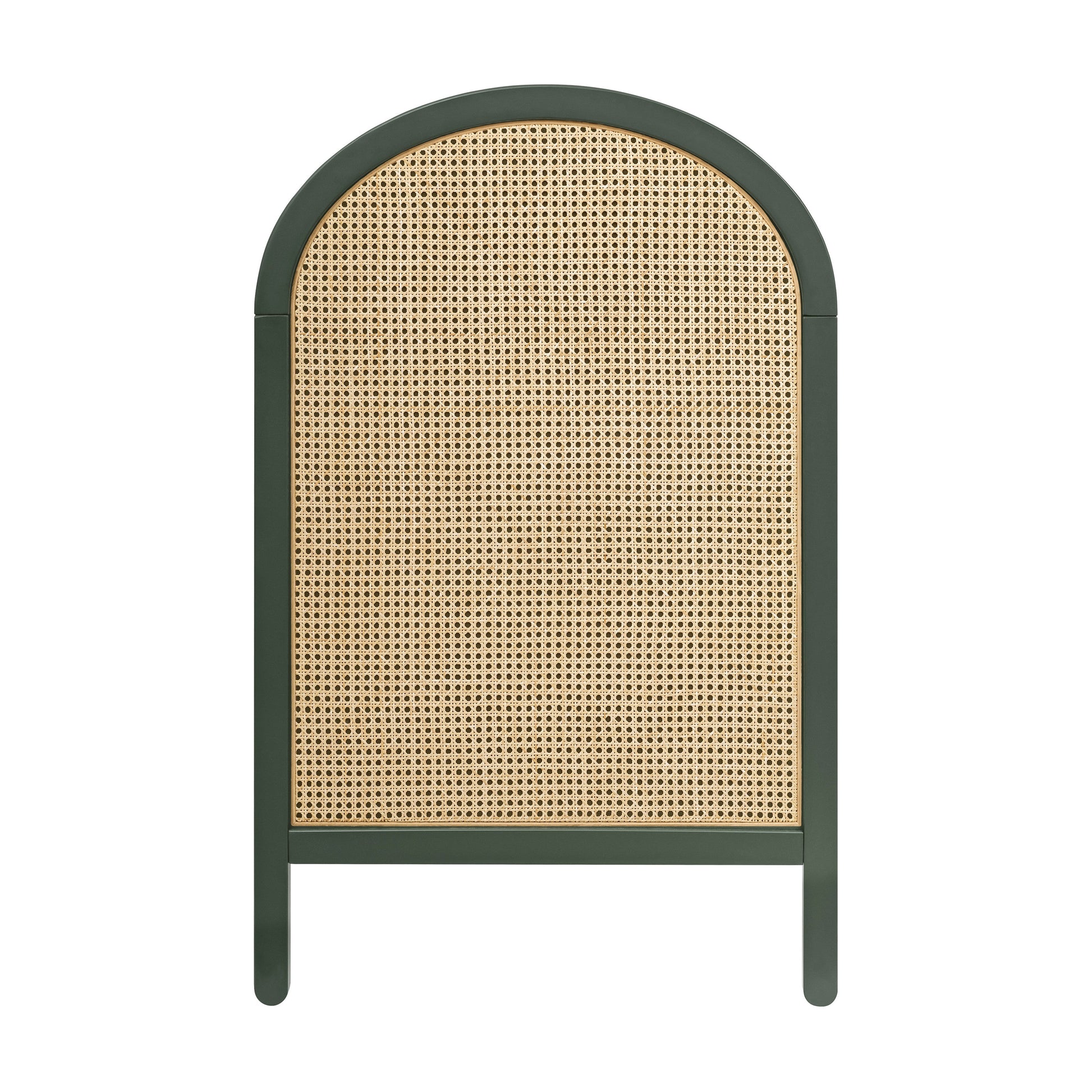 M25601FRGRNC,Bondi Cane 3-in-1 Convertible Crib w/ Toddler Bed Kit in Forest Green w/ Natural Cane
