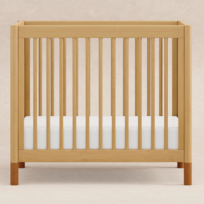 M12998HYVTL,Gelato 4-in-1 Convertible Mini Crib and Twin bed in Honey with Vegan Tan Leather Feet