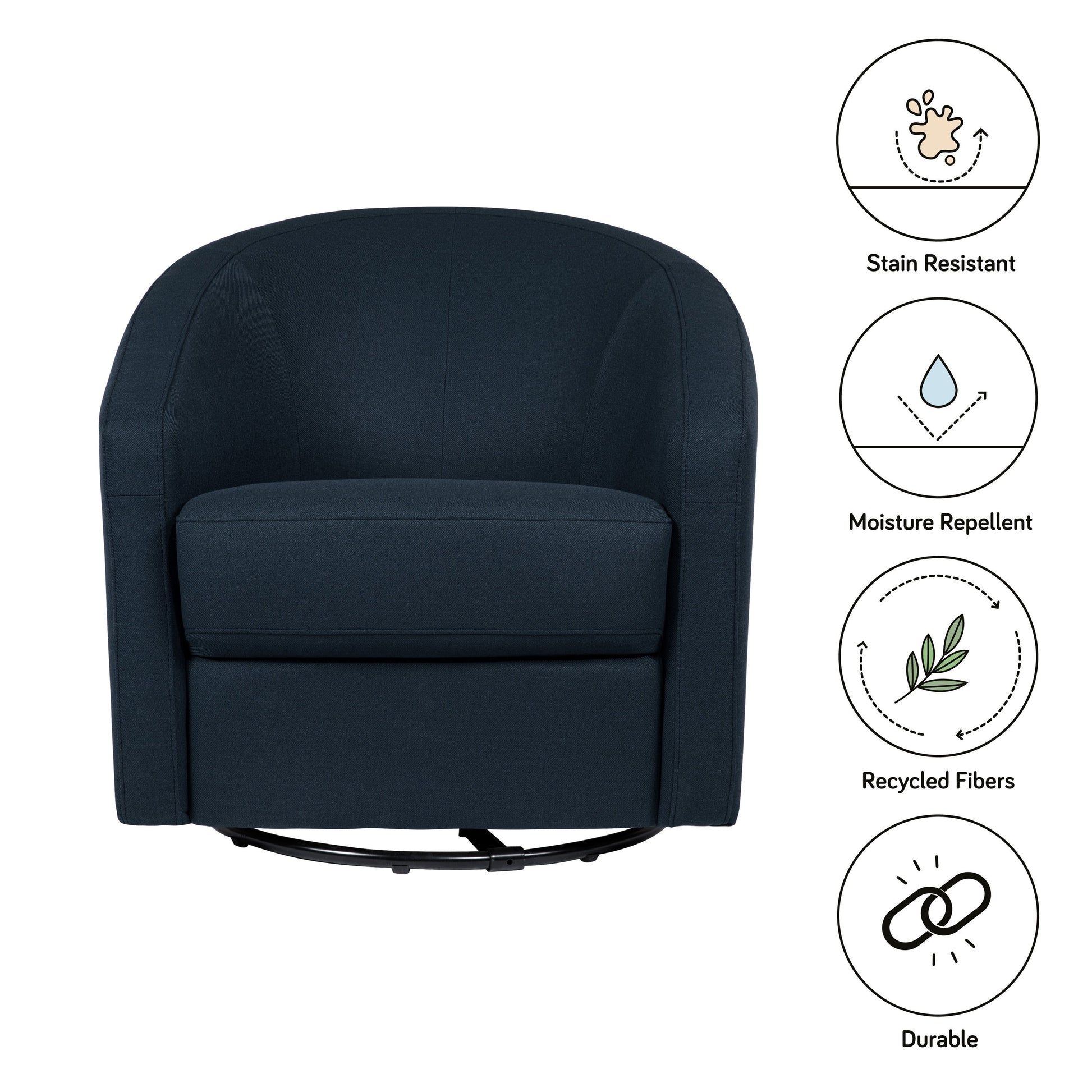 M5887PVET,Madison Swivel Glider in Performance Navy Eco-Twill