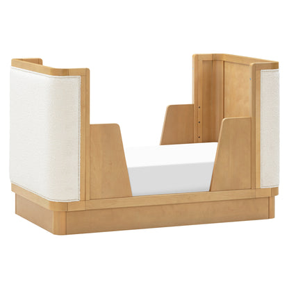 M26201HYWB,Bondi Boucle 4-in-1 Convertible Crib w/ Toddler Bed Kit in Honey with Ivory Boucle