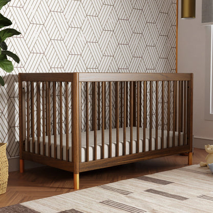 M12901NLGLD,Gelato 4-in-1 Convertible Crib w/Toddler Conversion Kit in Natural Walnut Gold Ft