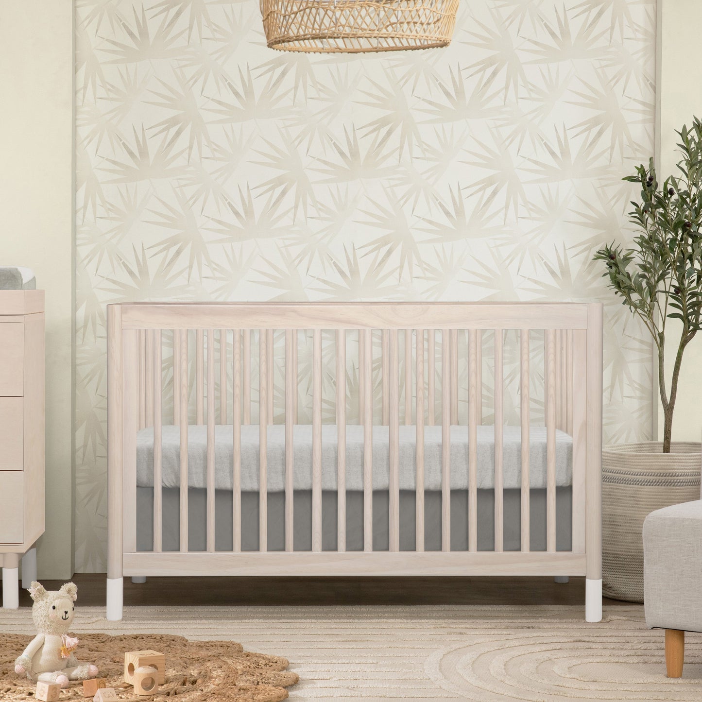 M12901NXW,Gelato 4-in-1 Convertible Crib w/Toddler Conversion Kit in Washed Natural  W Feet