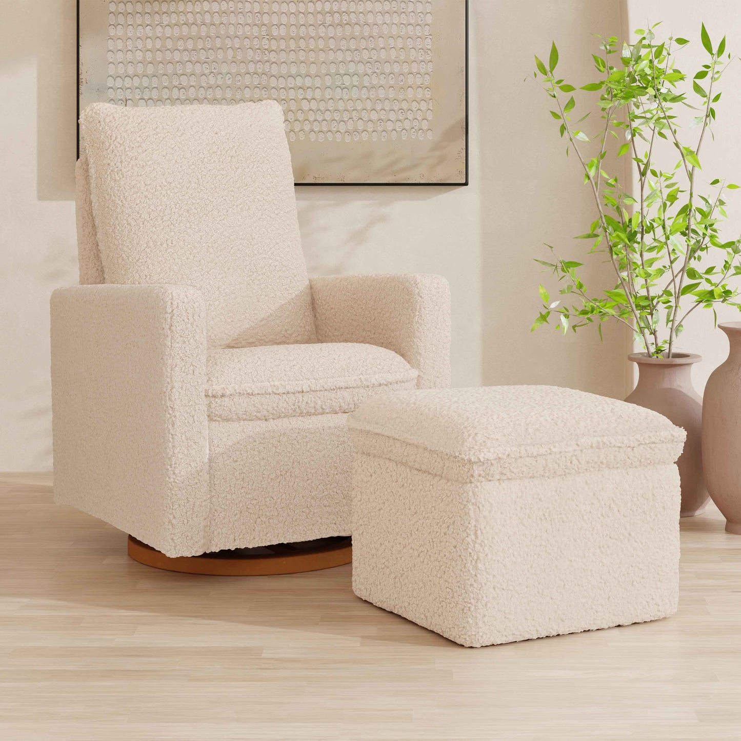 M20985CSG,Cali Storage Ottoman in Chai Shearling