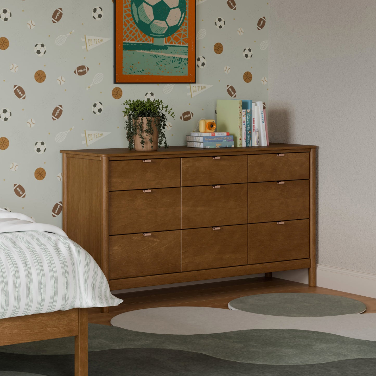 M25928NL,Bondi 9-Drawer Assembled Dresser in Natural Walnut