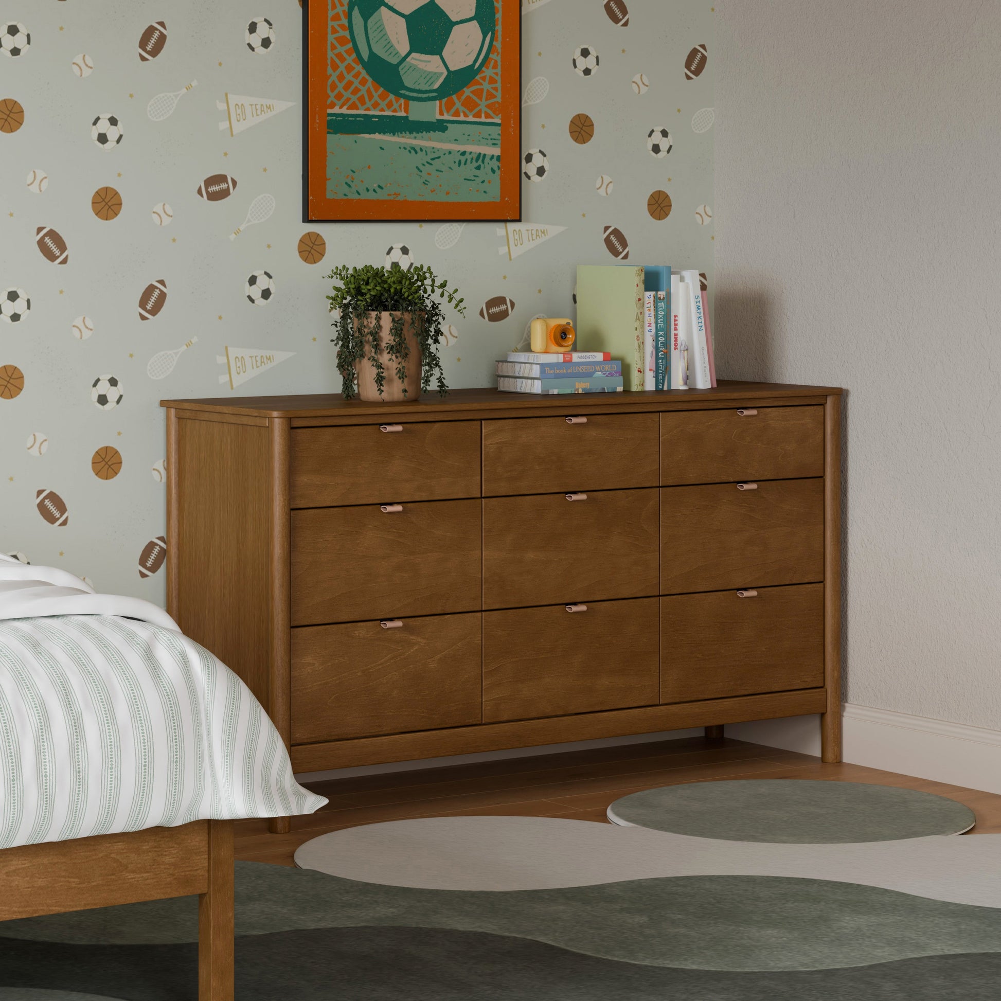 M25928NL,Bondi 9-Drawer Assembled Dresser in Natural Walnut
