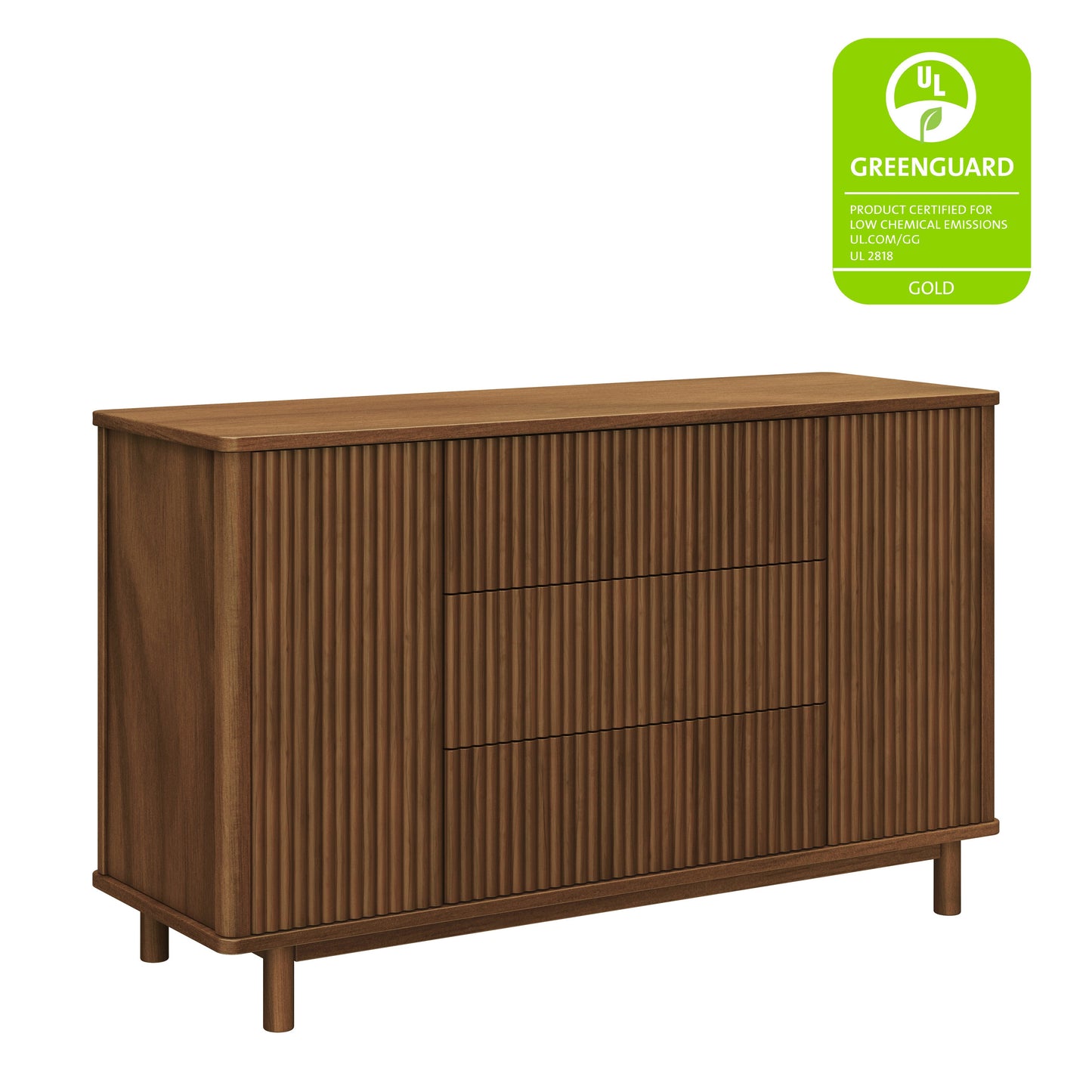 M29816NL,Pogo Tambour Assembled Dresser in Natural Walnut