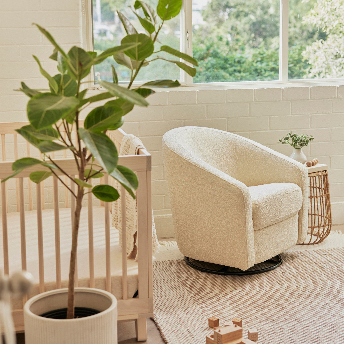 M5887WB,Madison Swivel Glider in Ivory Boucle