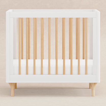 M9098WN,Lolly 4-in-1 Convertible Mini Crib and Twin Bed w/Toddler Bed Conversion Kit in White/Natural