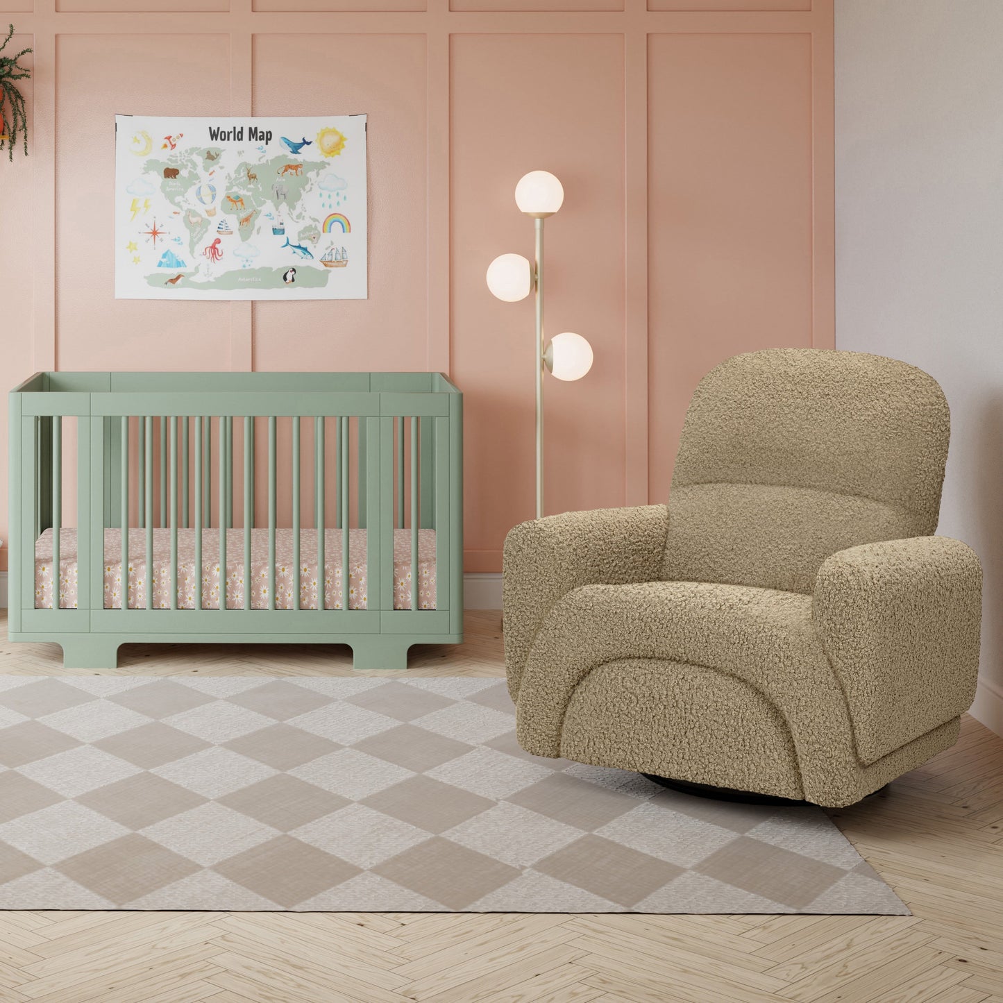 M30087LT,Rainbow Recliner and Swivel Glider in Latte Teddy Loop