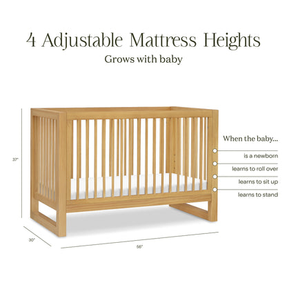 M23301HY,Nantucket 3-in-1 Convertible Crib w/Toddler Bed Conversion Kit in Honey