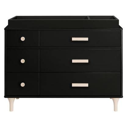 M9016BNX,Lolly 6-Drawer Double Dresser  Assembled in Black/Washed natural