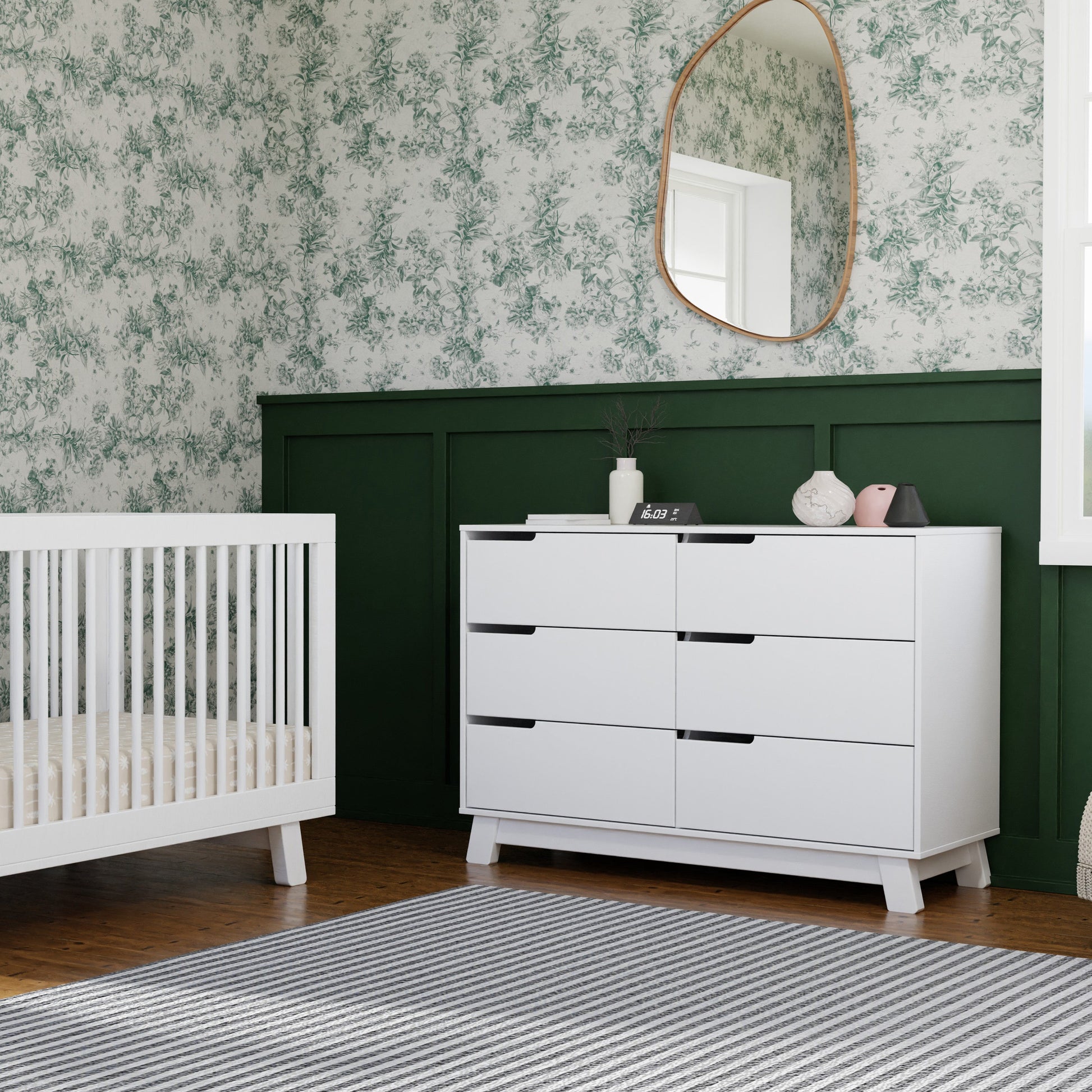 M4216W,Hudson 6-Drawer Double Dresser  Assembled in White Finish