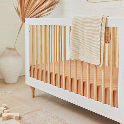 M9001WN,Lolly 3-in-1 Convertible Crib w/Toddler Bed Conversion Kit in White/Natural