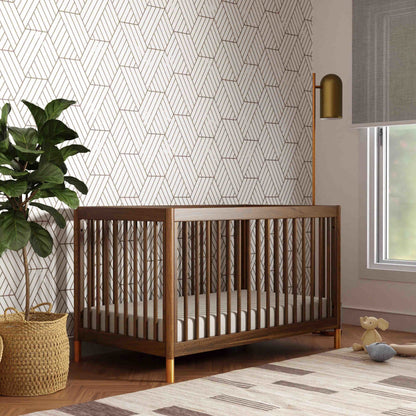 M12901NLGLD,Gelato 4-in-1 Convertible Crib w/Toddler Conversion Kit in Natural Walnut Gold Ft