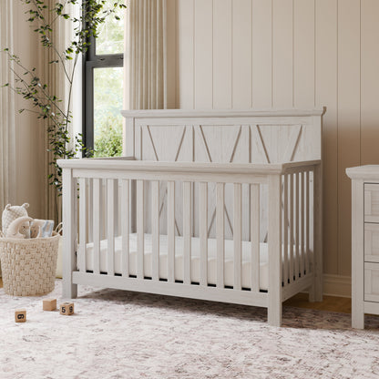 B14501WDF,Emory Farmhouse 4-in-1 Convertible Crib in White Driftwood