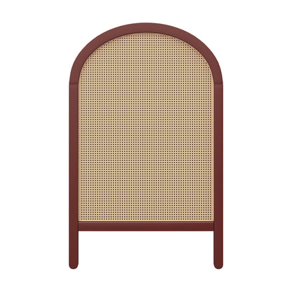 M25601CRNC,Bondi Cane 3-in-1 Convertible Crib w/ Toddler Bed Kit in Crimson with Natural Cane