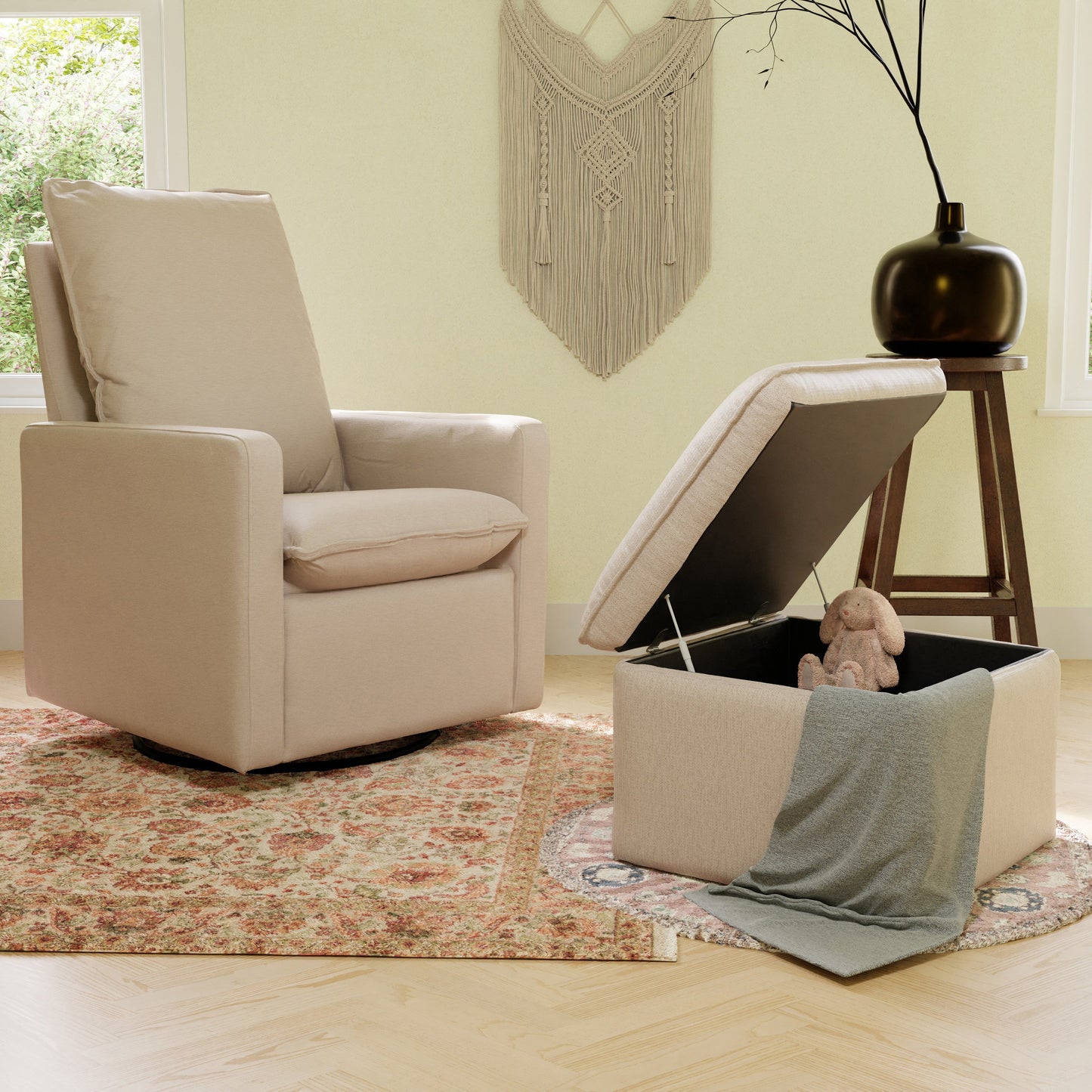 M20985PBEW,Cali Storage Ottoman in Performance Beach Eco-Weave