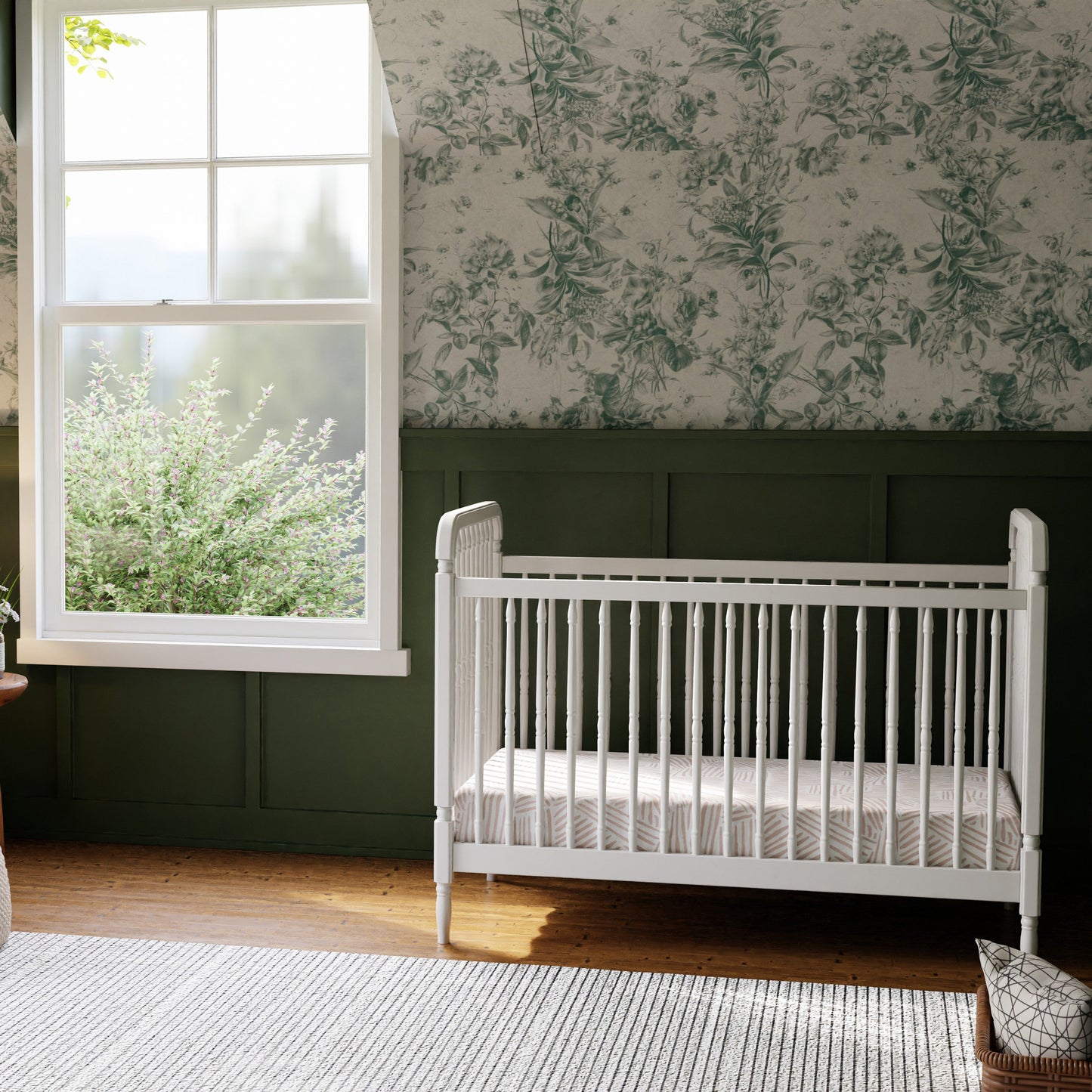 M7101RW,Liberty 3-in-1 Convertible Spindle Crib w/Toddler Bed Conversion Kit in Warm White