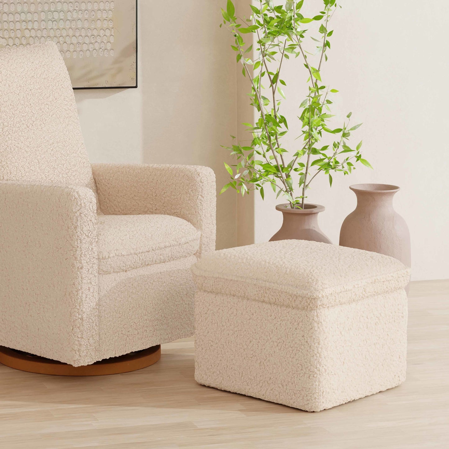 M20985CSG,Cali Storage Ottoman in Chai Shearling